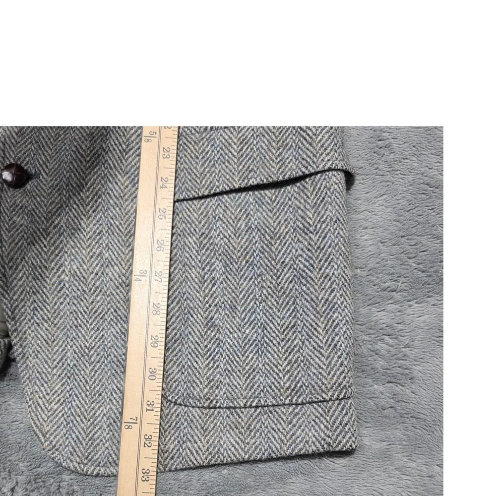 Harris Tweed Blazer Herringbone Wool Sport Coat Handwoven Scottish Mens 41R READ